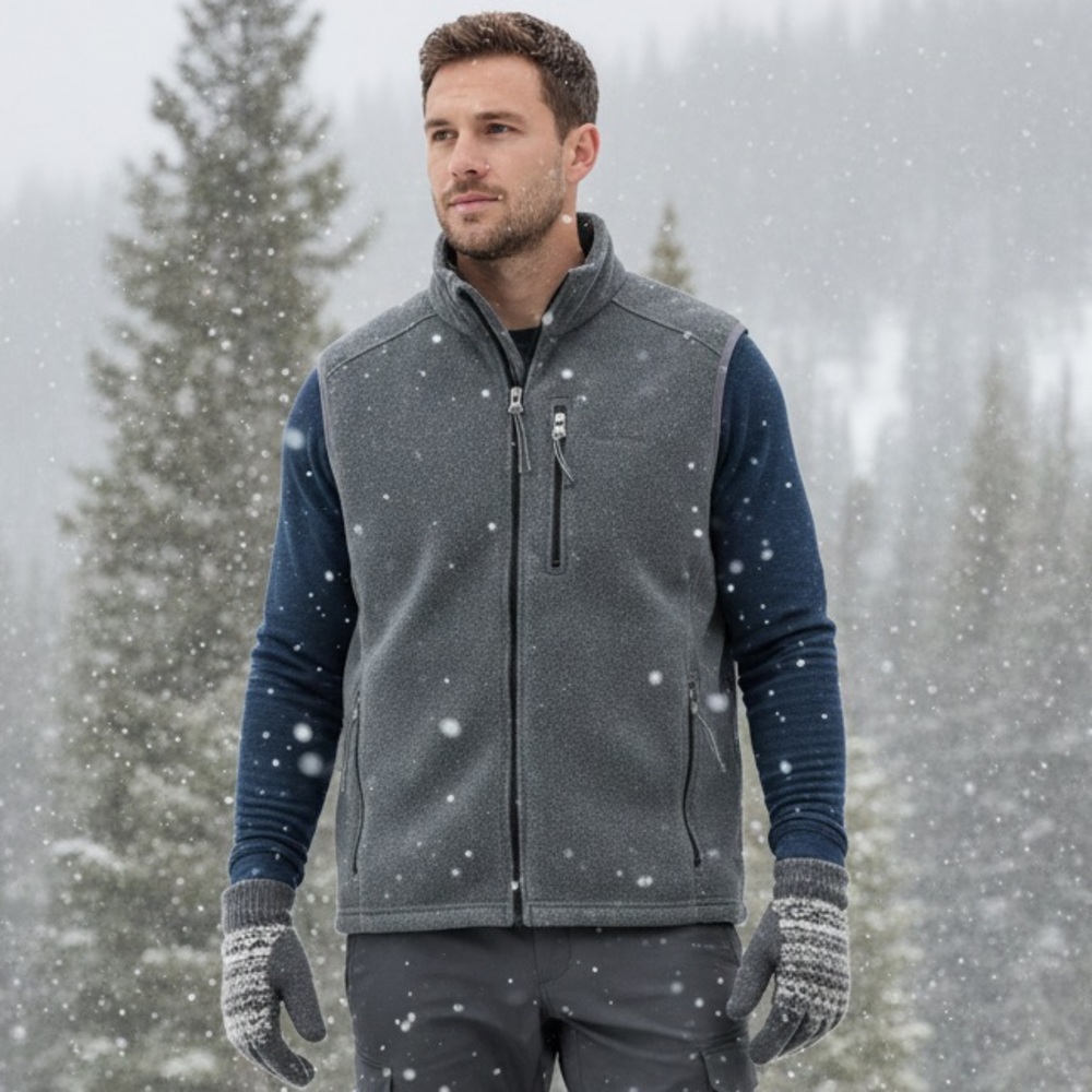 L.L. Bean Men's Charcoal Fleece Vest
6